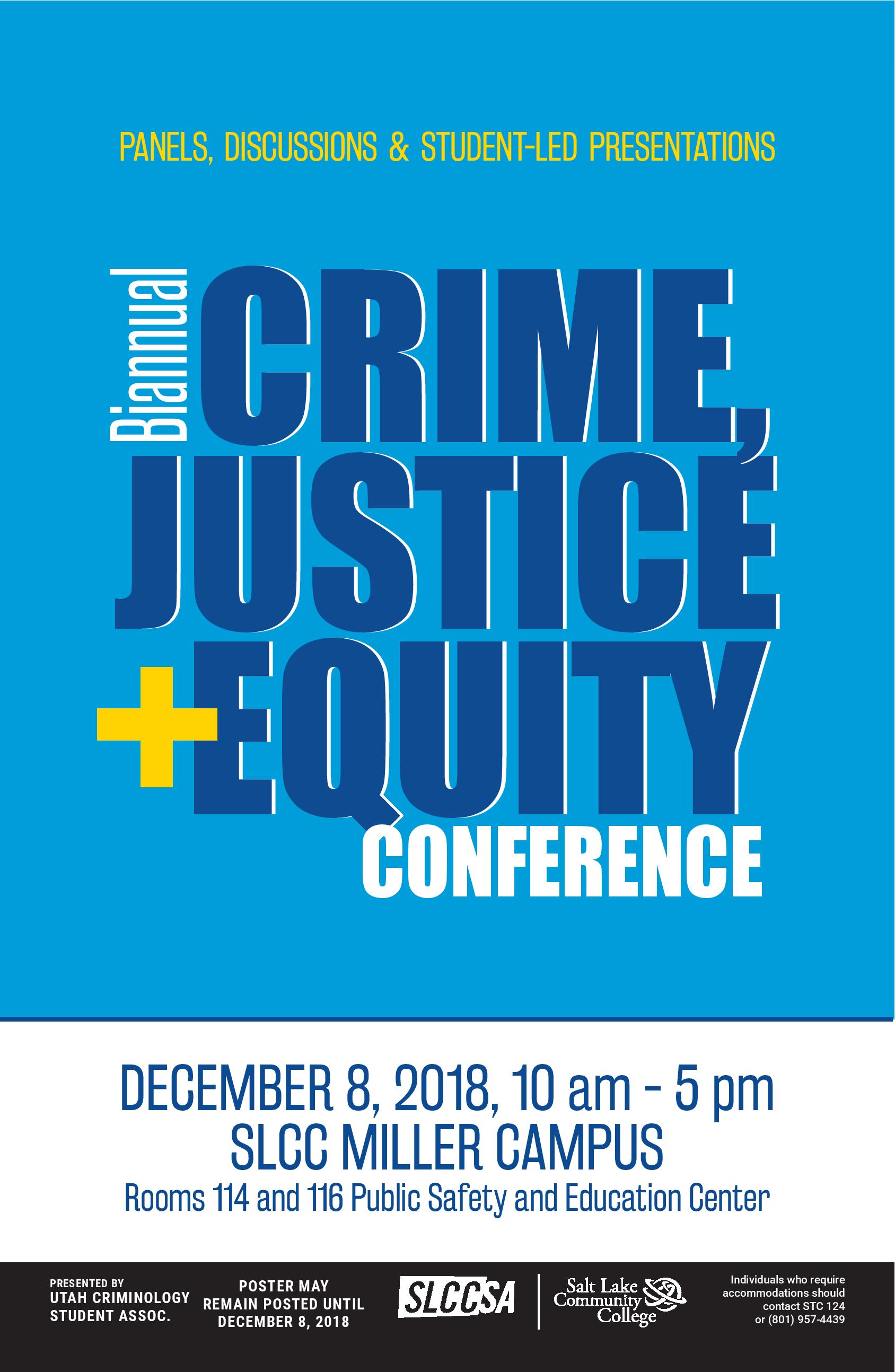 Dec. 8, 2018 – Bi-Annual Crime, Justice, and Equity Conference