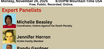 Utah Counterpoint on the Death Penalty via Zoom – 6:00pm Mountain Time USA – November 24, 2025
