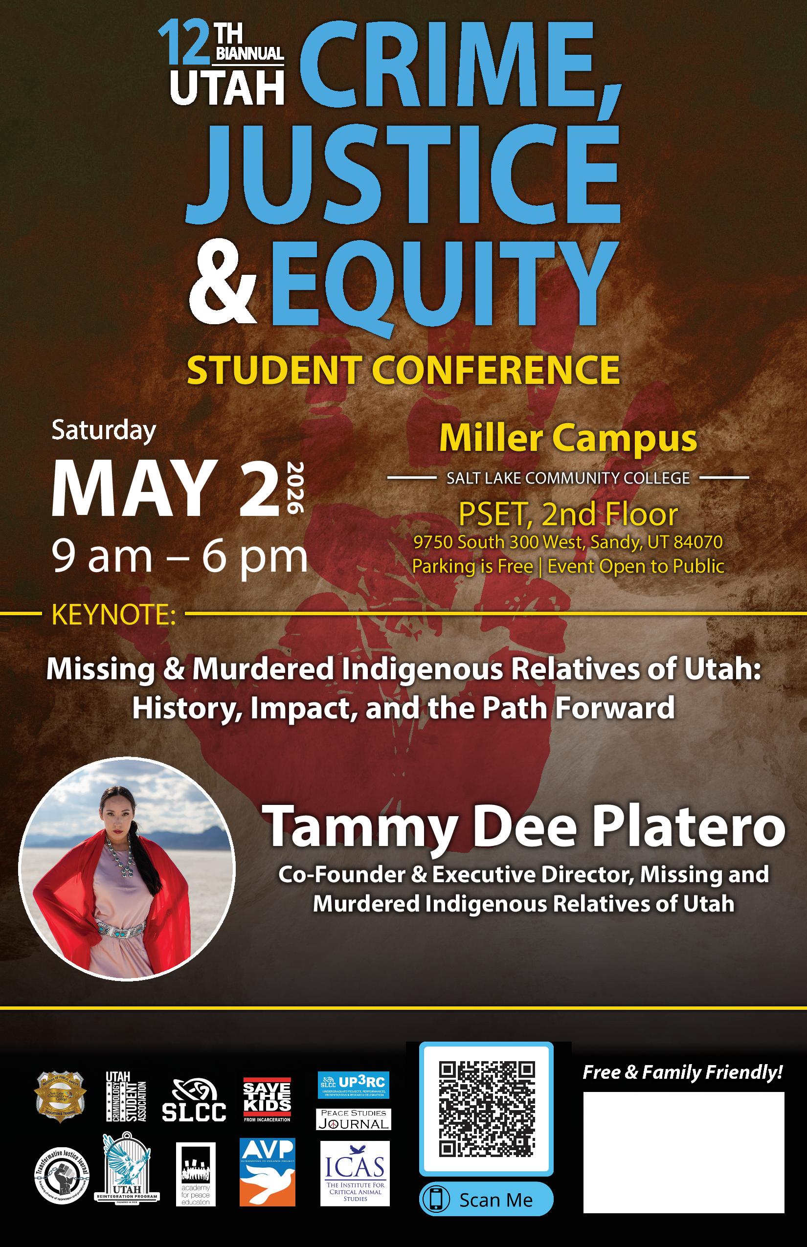 12th Biannual Utah Crime, Justice and Equity Student Conference – Saturday – May 2, 2026 – SLCC Miller Campus